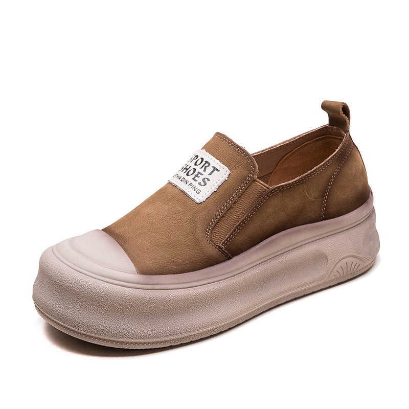 Women's Toe Vintage Thick Bottom Four Pumps Ugly Casual Shoes