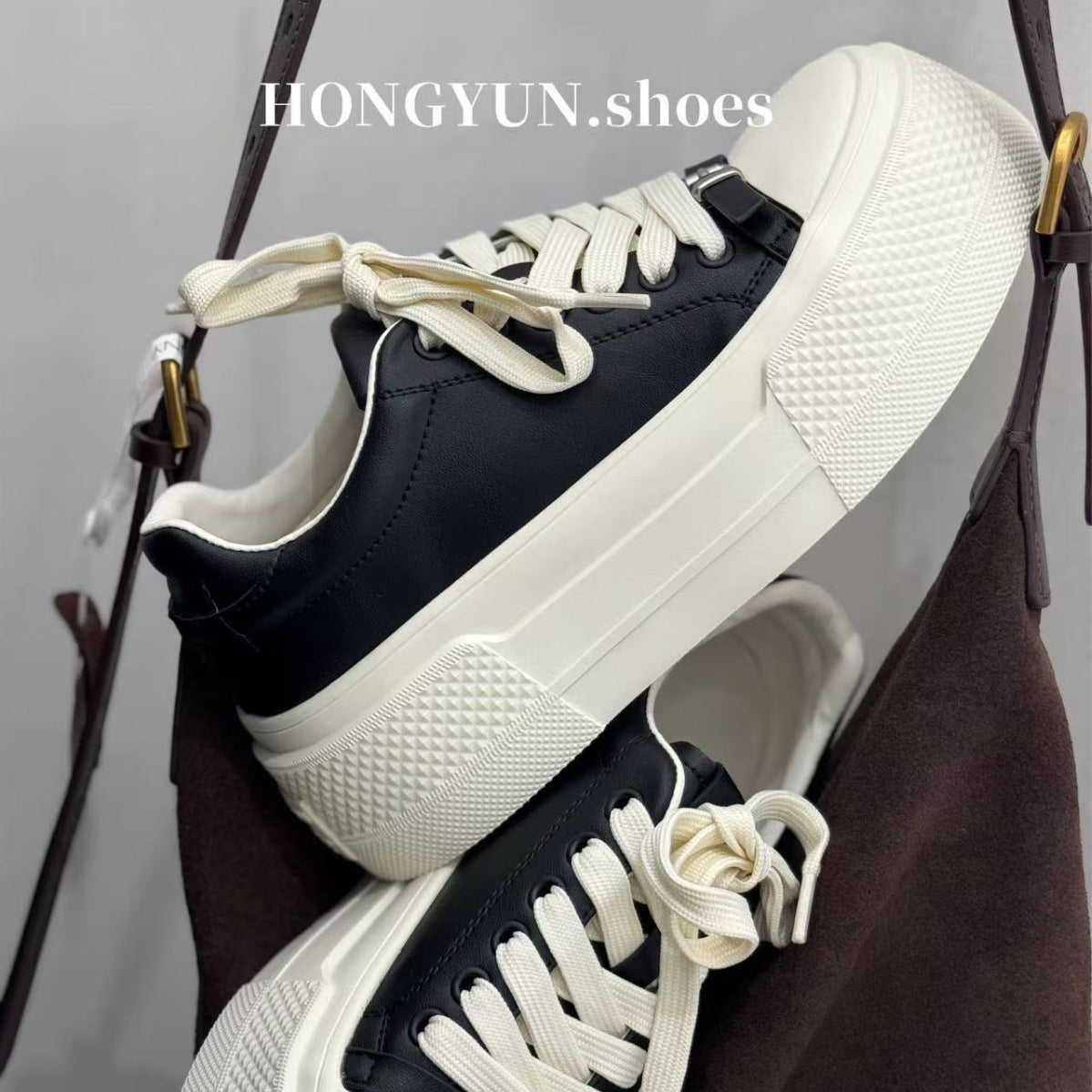 Women's Rhyme Genuine Platform Autumn Versatile Heightened Easy Women's Casual Shoes