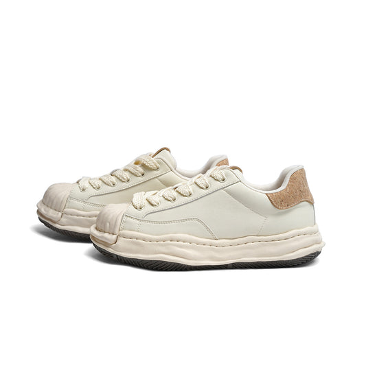 Women's & Men's Shell Toe Dissoed Niche Patchwork Retro White Thick Sole Height Sneakers