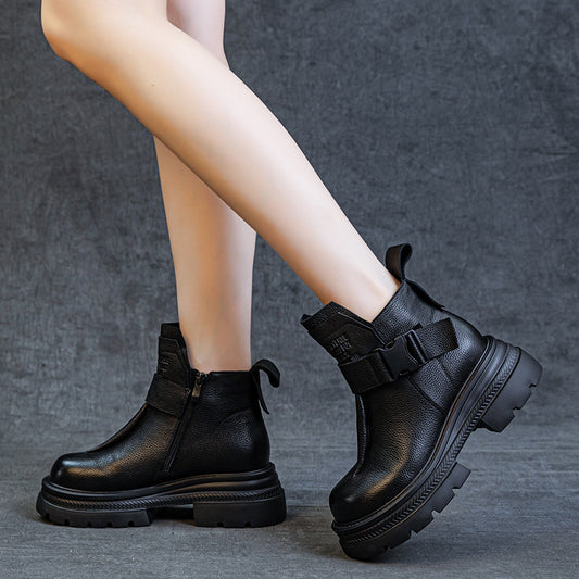Women's Lightweight Soft Sole First Layer Cowhide Boots