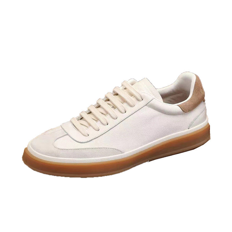 Classic White Round Toe Sports Skate German Training Flat Men's Board Shoes