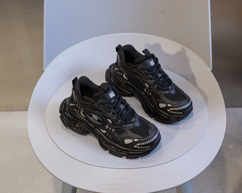 Women's Retro Clunky Platform Height Increasing Leisure Sneakers