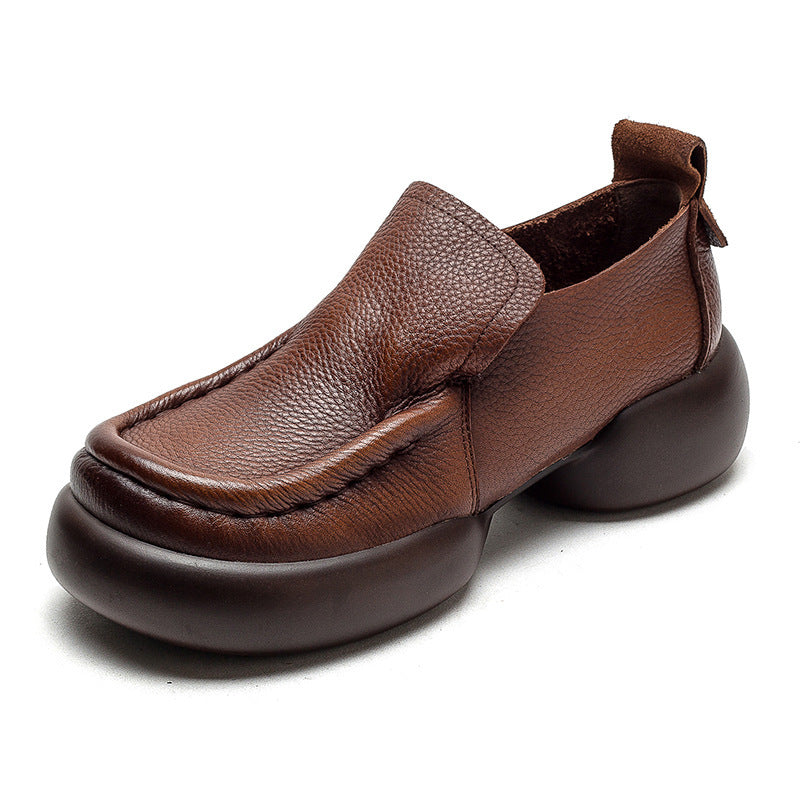 Women's Pumps Slip-on Top Layer Cowhide Versatile Loafers