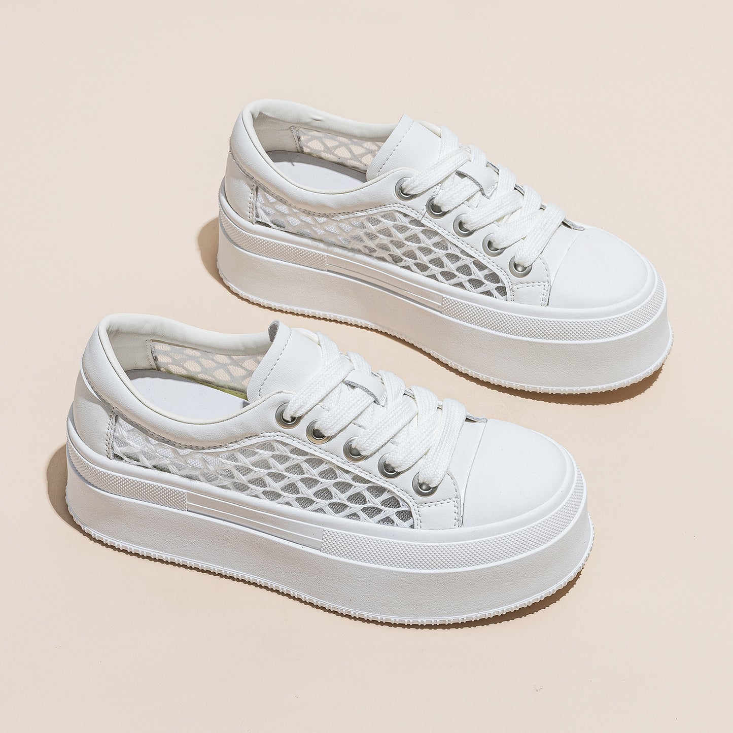 Women's Mesh Breathable Platform Elevator Wild Sports Casual Shoes