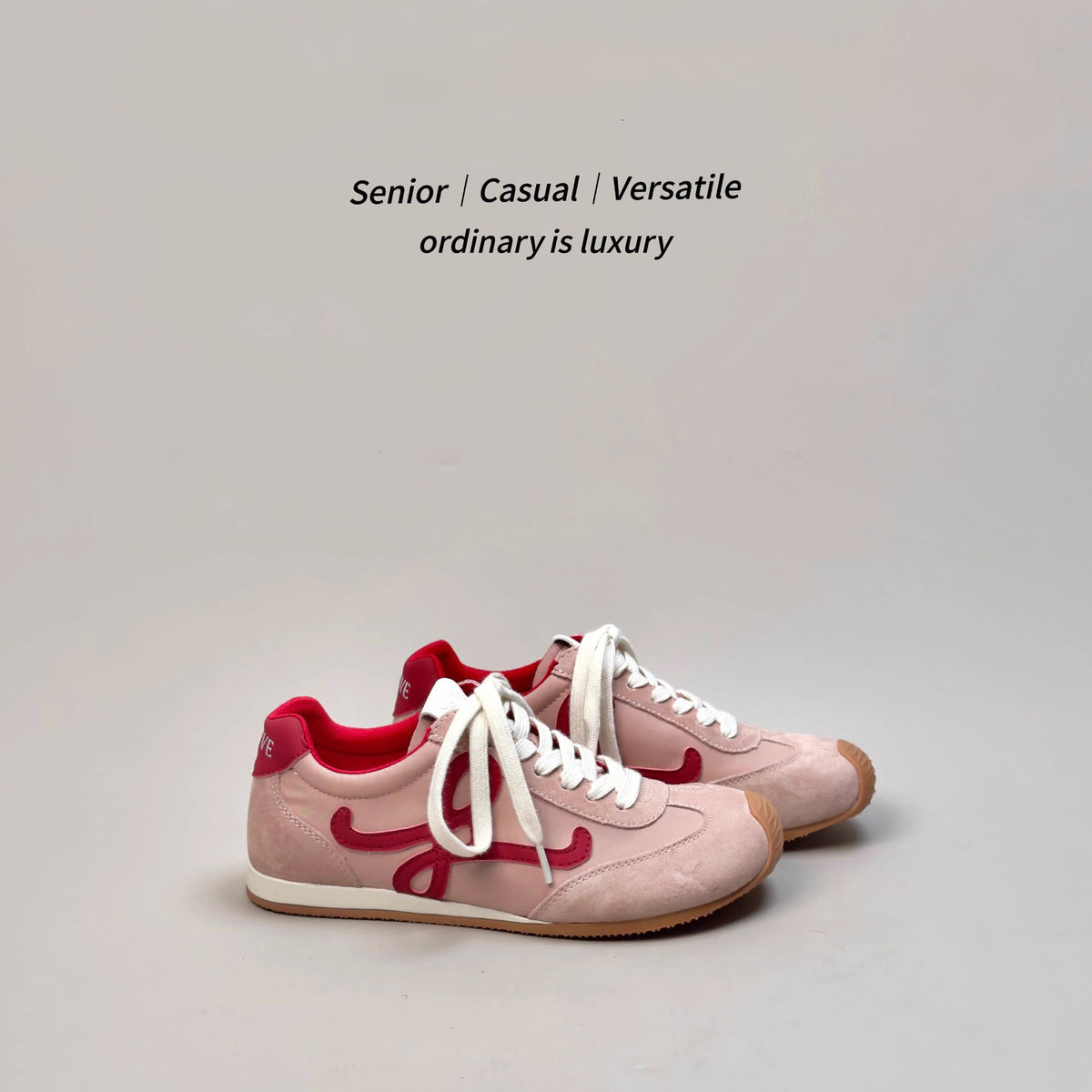 Women's Increasing Insole German Training Spring Niche Fashionable Flat Retro Red Casual Shoes