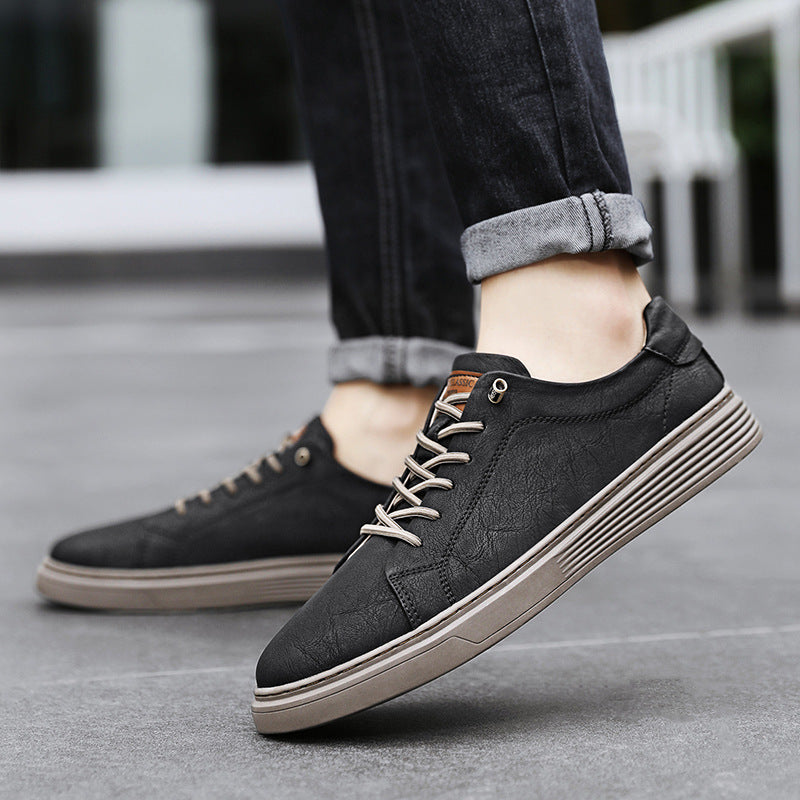 Men's Cow Split Board British Trendy Sneakers
