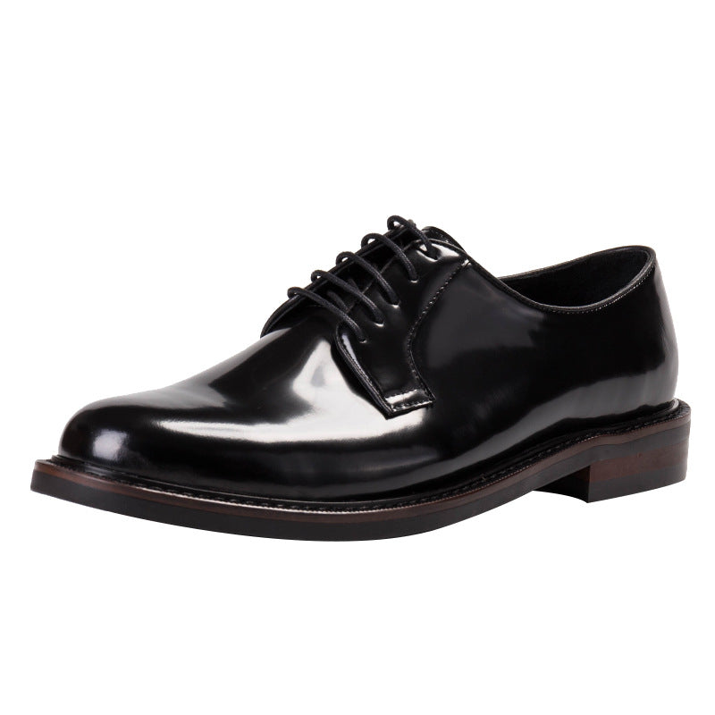 Men's Business British Black Glossy Formal Leather Shoes
