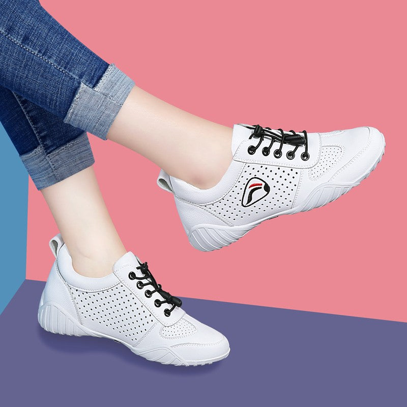 Women's Genuine Versatile White Hollow Mesh Surface Casual Shoes
