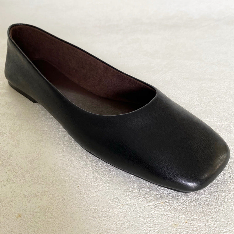 Women's Summer Flat Square Toe Ballet Low-cut Low Comfort Light Heels