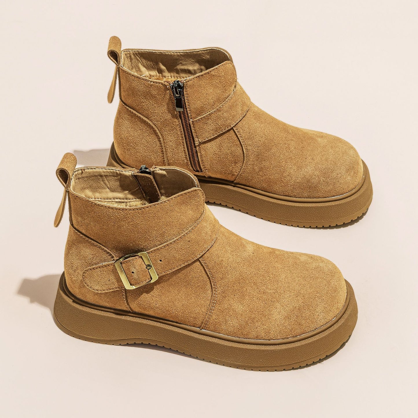Women's Martin For Thick Bottom Fleece-lined Ankle Women's Leather Boots