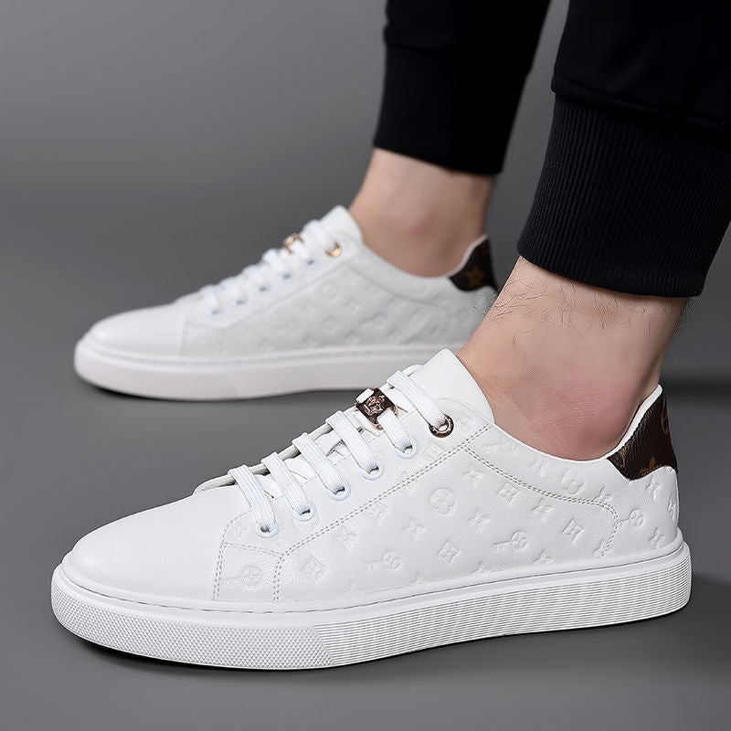 Men's Soft White Breathable Korean Style Trendy Men's Board Shoes