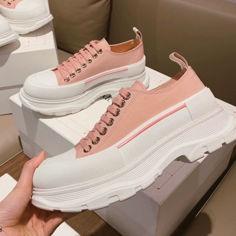 Women's Mcqueen Platform White Height Increasing Leisure Women's Casual Shoes