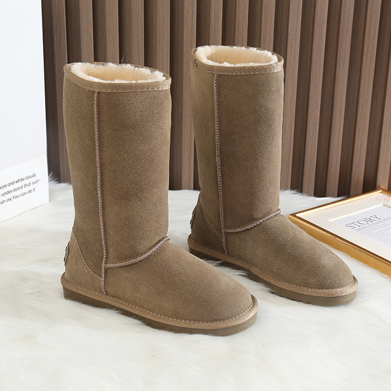 Women's Length Warm Fashion Suede Plus Veet Snow Boots