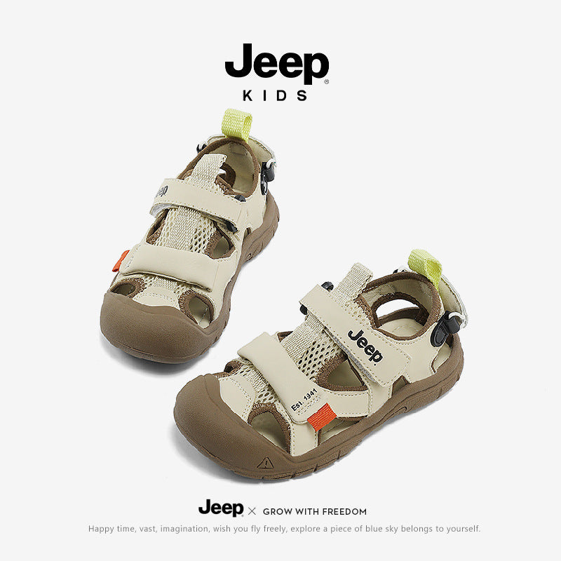 Jeep Boys Summer Closed Toe Velcro Soft Bottom Kid's Sandals