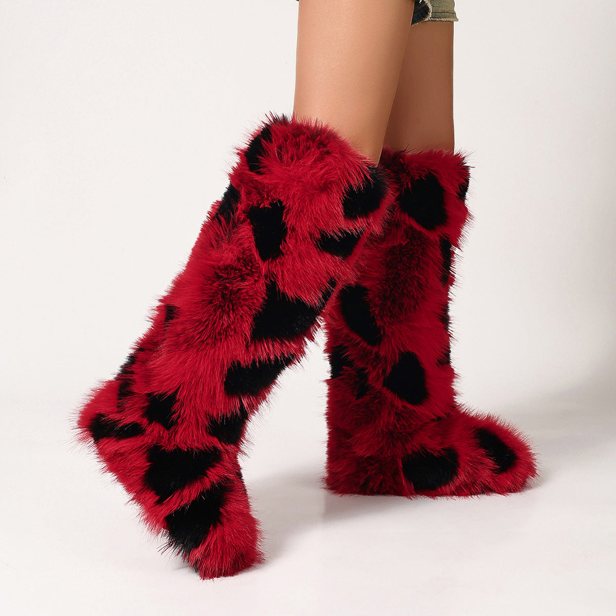 Women's Warm Winter Fur Round Toe Imitation Snow Boots