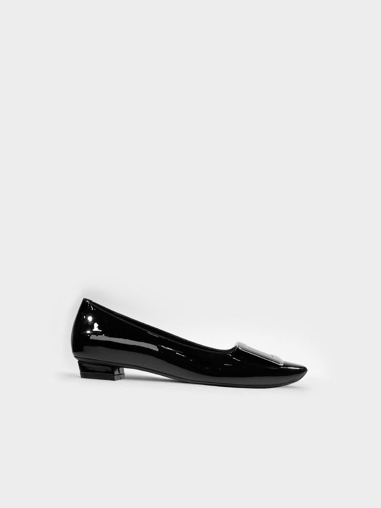 Women's Patent Low Classic Square Head Office Commute Women's Fashion Shoes