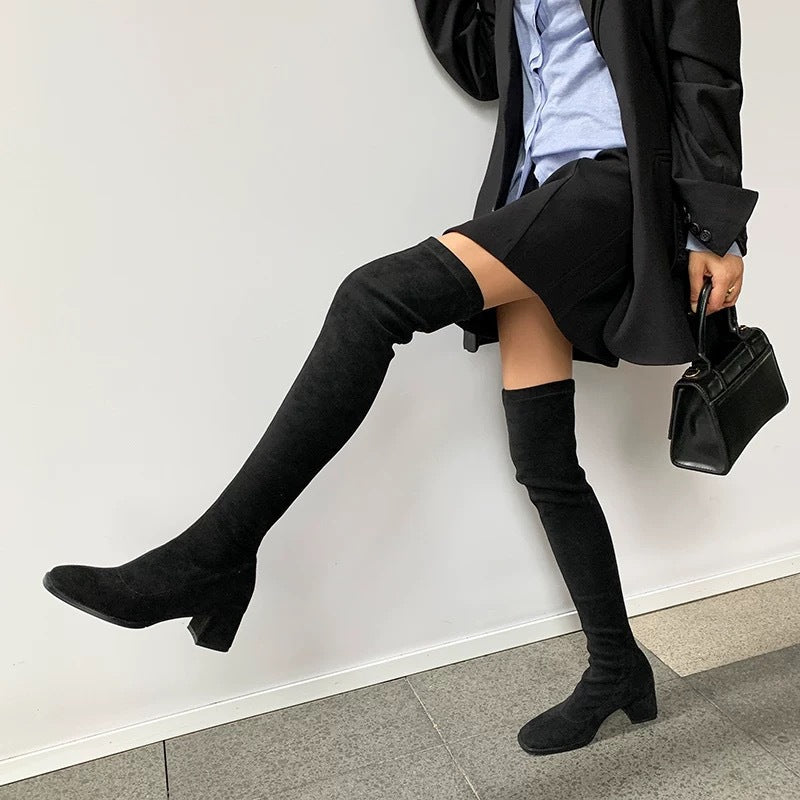 Women's Over The Knee Long Female Knight Martin Women's Leather Boots
