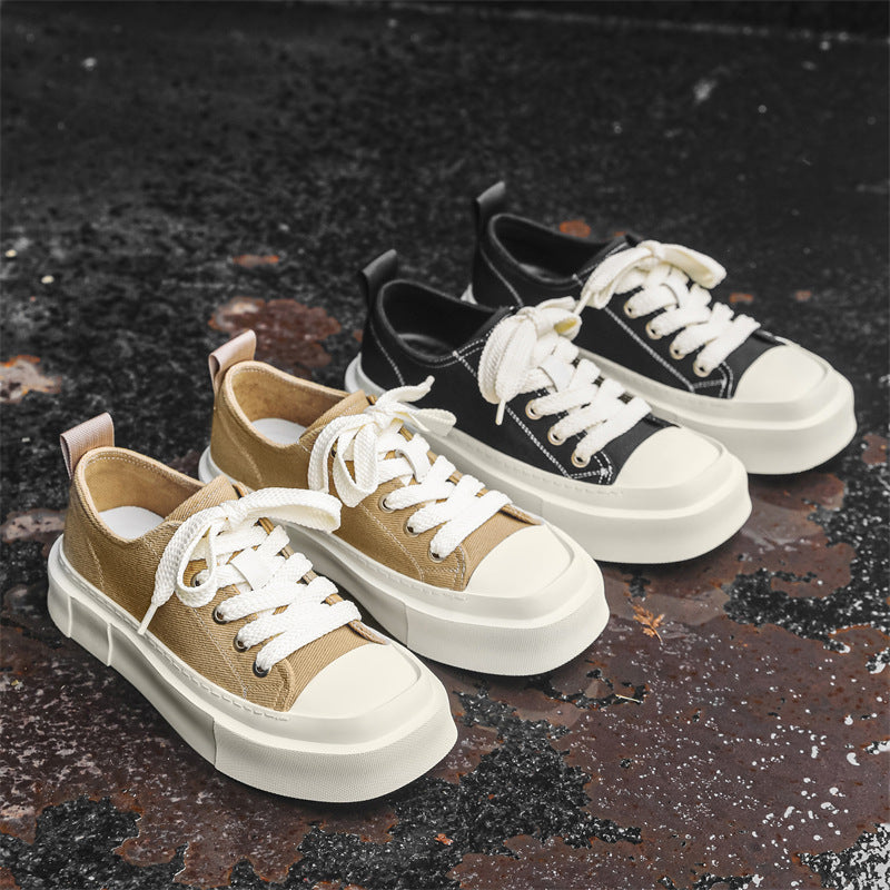 Men's Summer Sports Skateboard Commuter Versatile Solid Men's Casual Leather Shoes