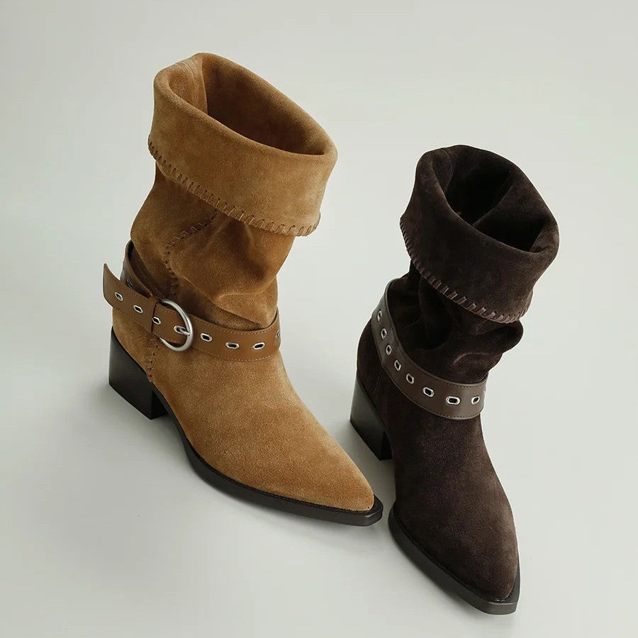 Women's Special Interest Light Luxury Handmade Retro Soft Vintage Knight Women's Leather Boots