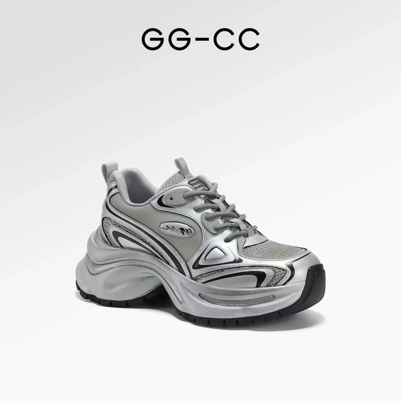 Women's Shining Galaxy Spring Platform Dad Sier Sneakers
