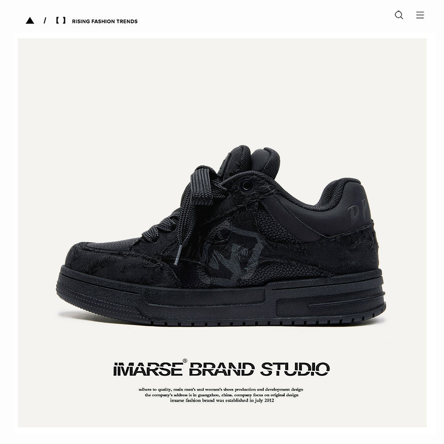 Women's & Men's Destruction Aesthetic Series Black Knight Youth Fashion Men's Shoes
