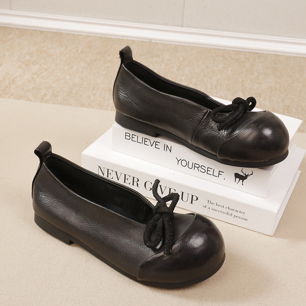 Women's Flat Soft Bottom Bowknot Shallow Mouth Casual Shoes