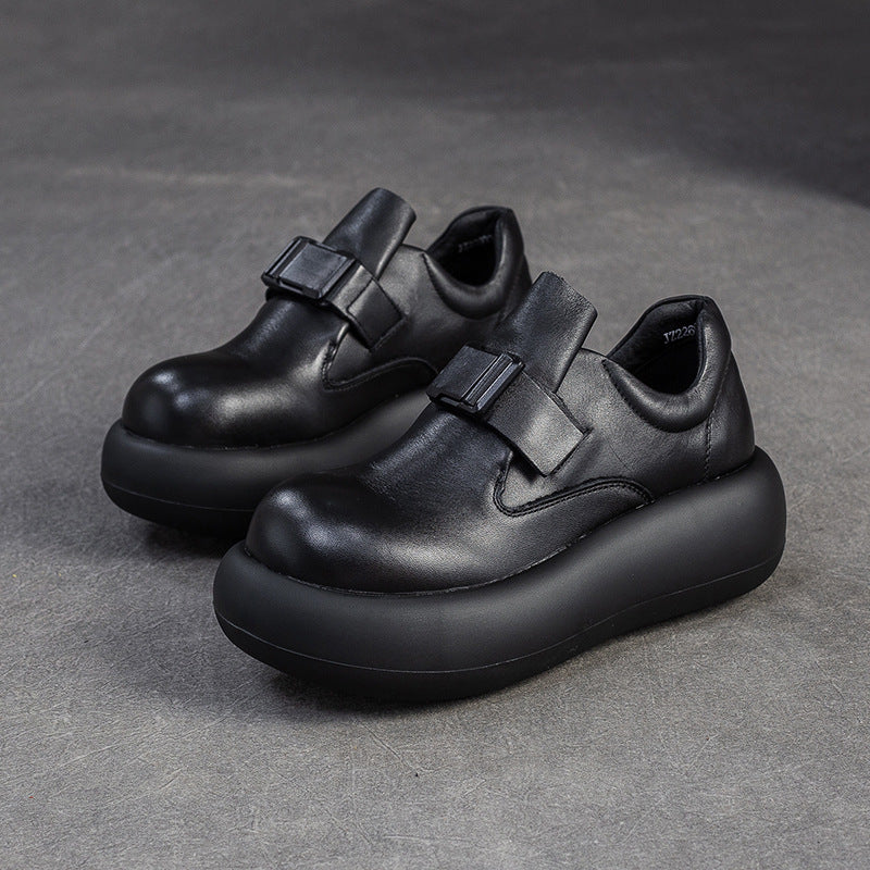 Women's Platform First Layer Cowhide Pumps Fashion Comfortable Women's Casual Shoes