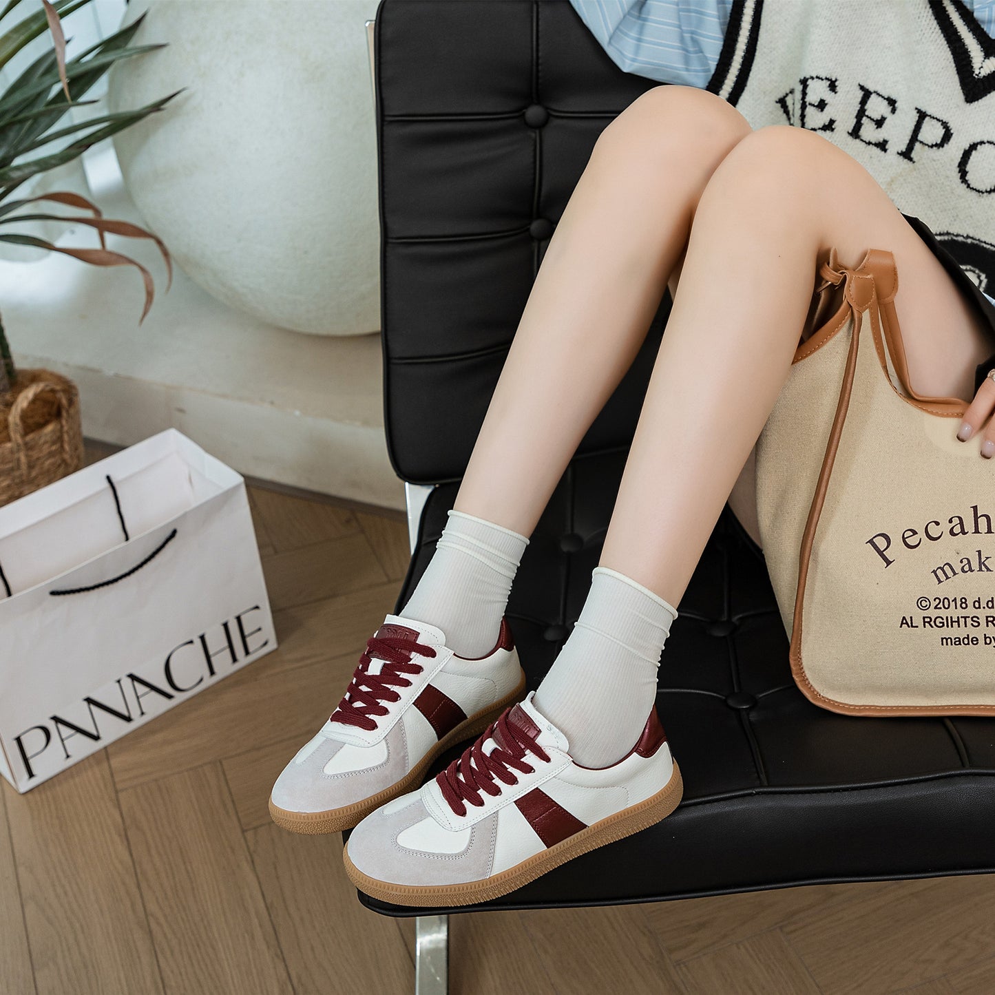 Women's Classic Genuine German Training Flat White Autumn Sneakers