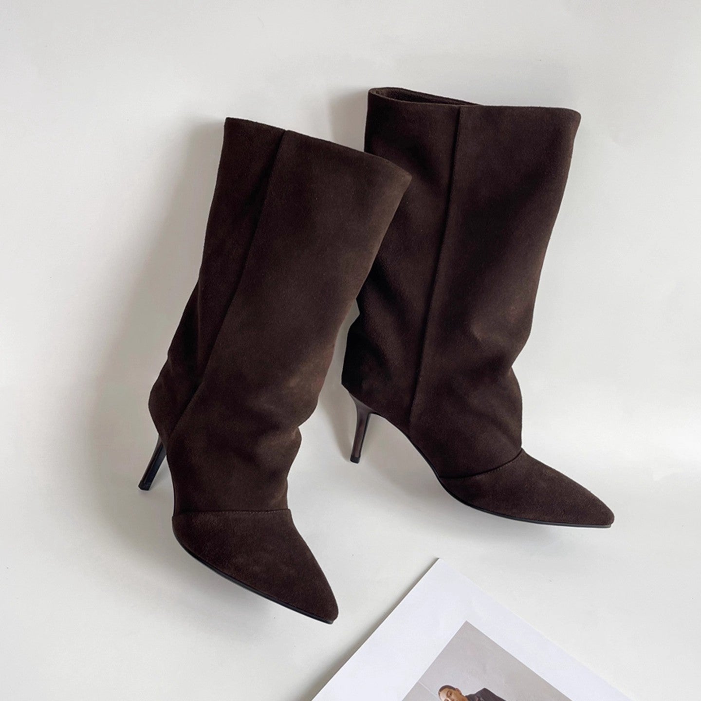 Women's Elegant Wide Slimming High-heel Below The Knee Women's Fashion Shoes