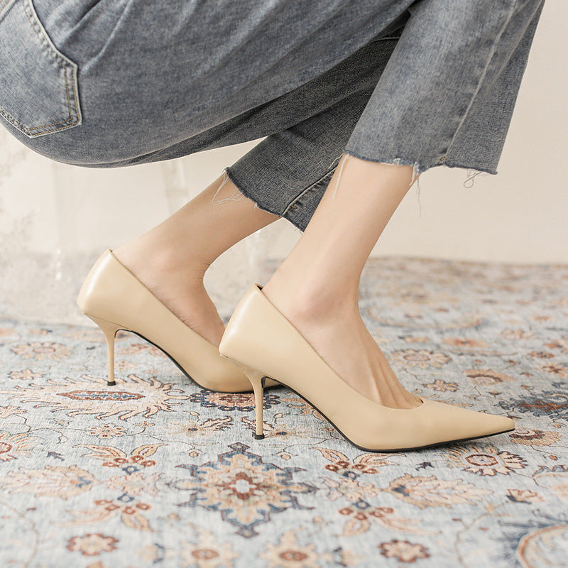 Women's Stiletto Pointed Toe Shallow Mouth Design Women's Fashion Shoes