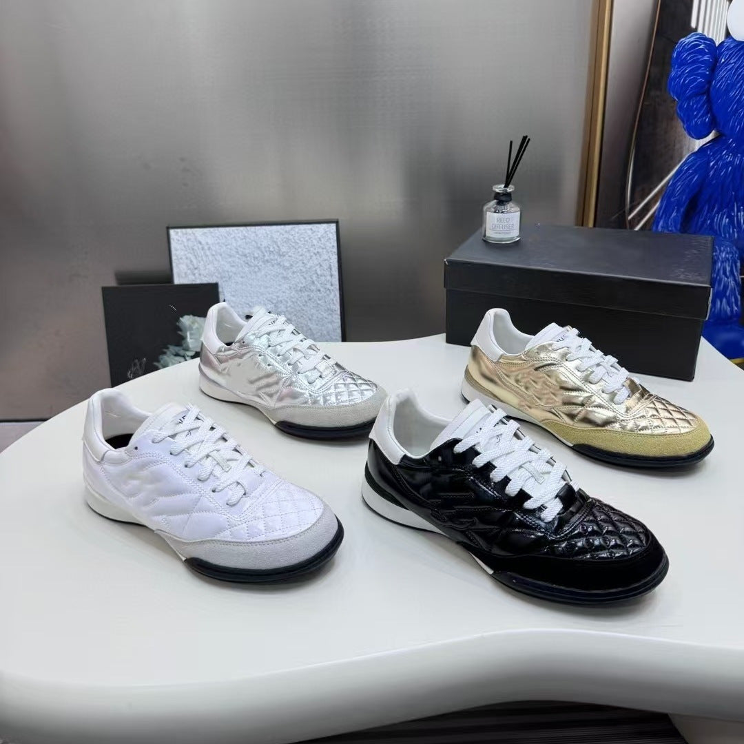 Women's & Men's German Training Classic Style Rhombus Fashionable White Women's Sports Shoes