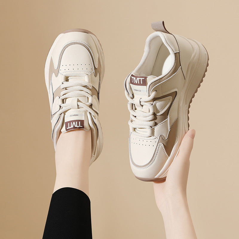 Women's Sports Genuine Retro Fashion Board Thick-soled Sneakers