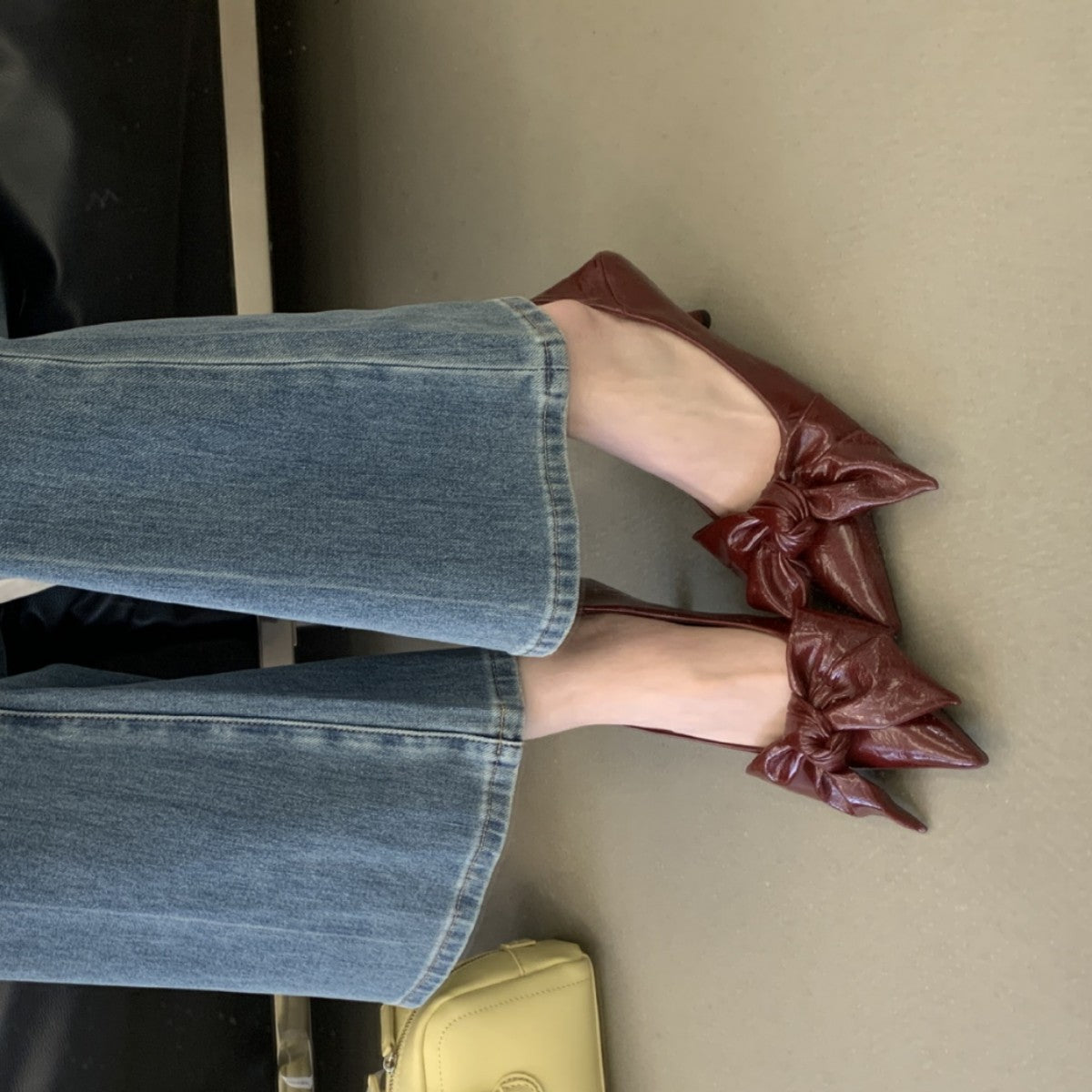 Toe Low-cut Female Stilettos Bow Graceful Heels