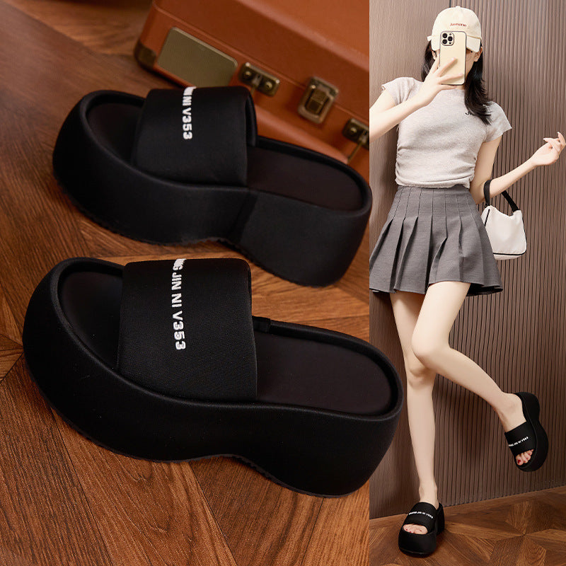 Women's Platform Elevator Fashion Outdoor Feet Half Slippers