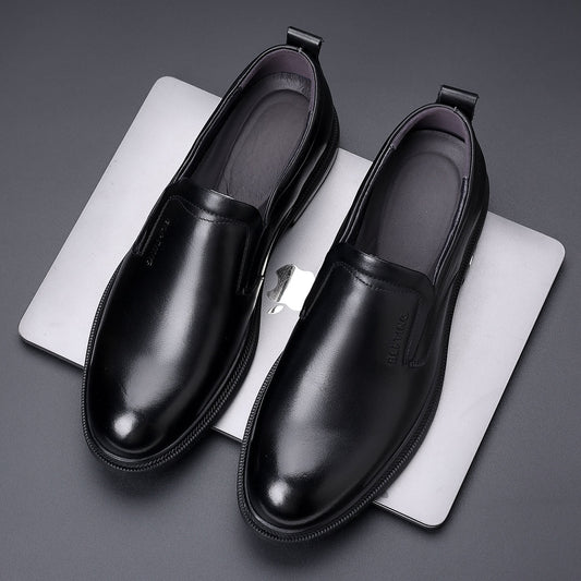 Men's Spring Formal Genuine British Breathable High-grade Derby Men's Business Leather Shoes