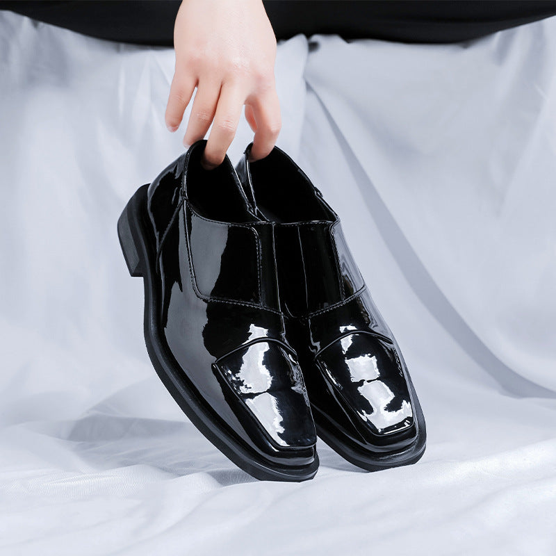 Men's Business Slip-on Thick Sole Increased Derby Leather Shoes