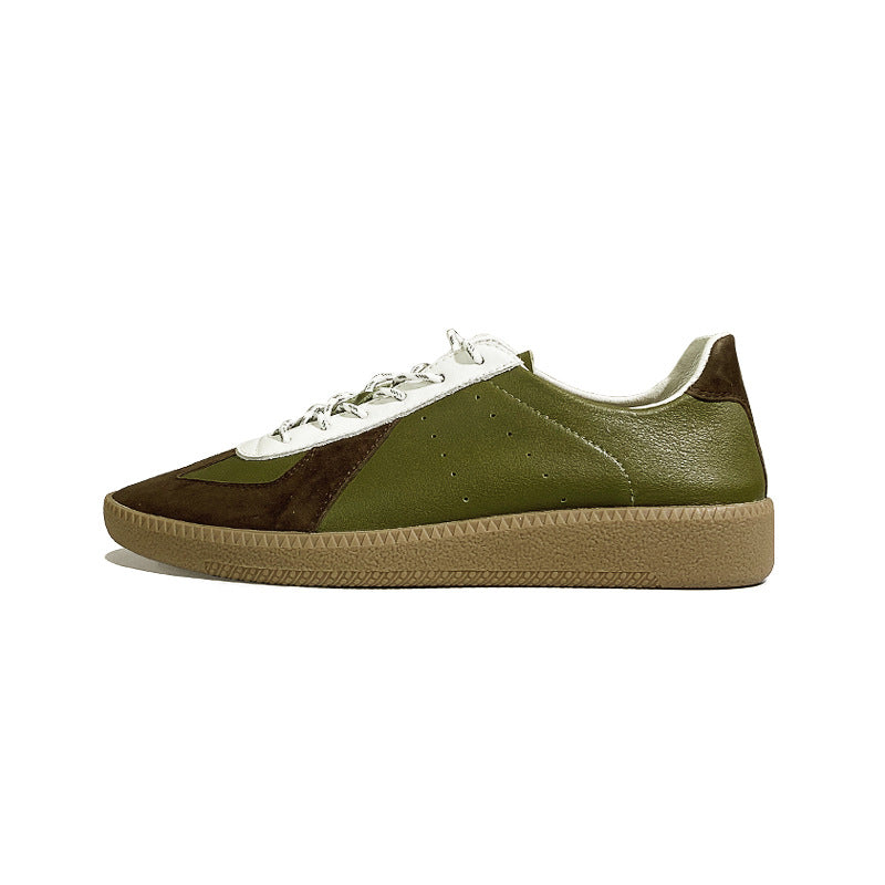 Flocking Calfskin Genuine Inside Outside Niche Sneakers