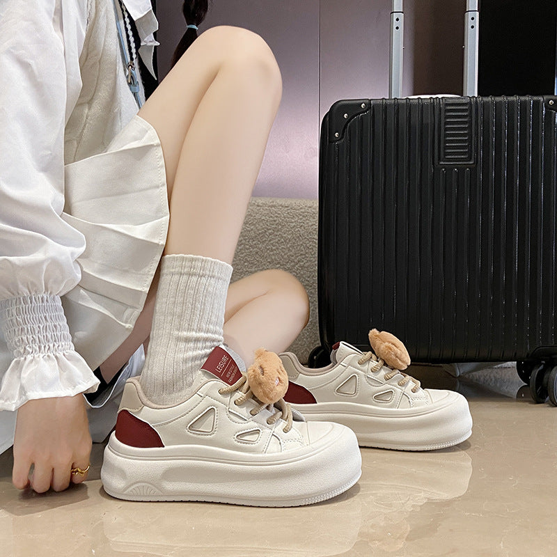 Women's White Autumn Korean Sports For Female Casual Shoes