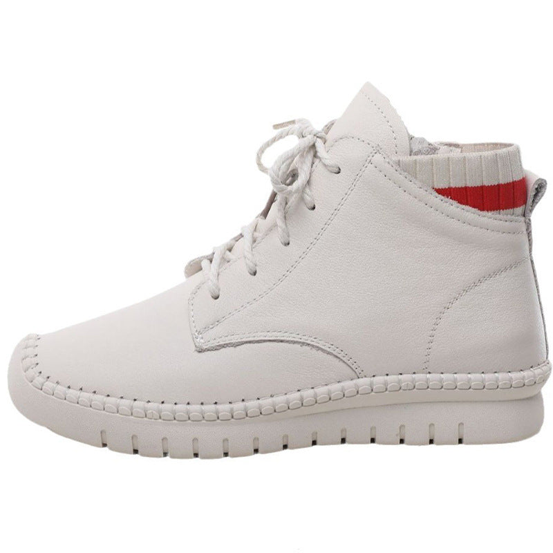 Women's Genuine Soft Sole Ankle Flat Single-layer Casual Shoes