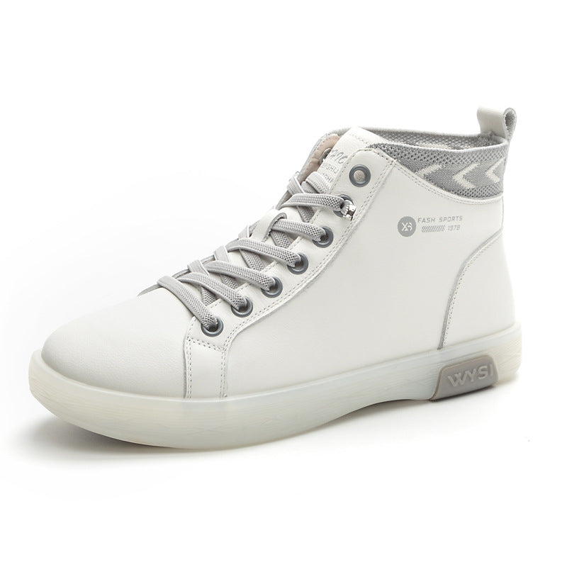 Women's Flat Top Layer Cowhide Tendon Bottom Leather Shoes