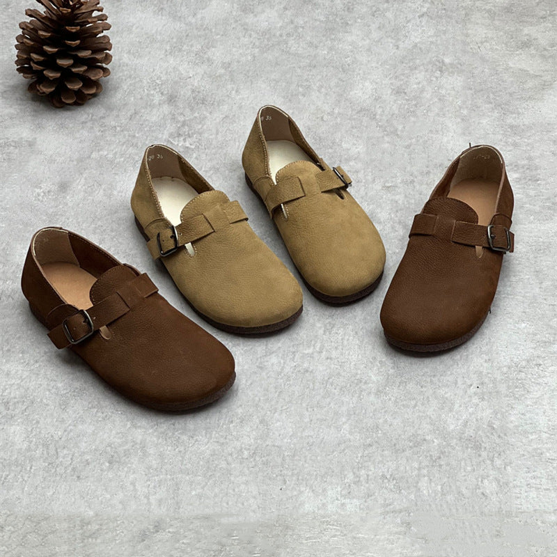 Women's Mori Style Artistic Genuine Retro Round Toe Soft Versatile Women's Casual Shoes