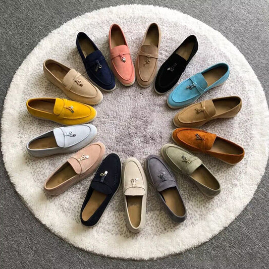Women's Available High Version Matte Cowhide Slip-on Loafers