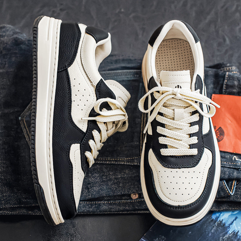 Men's Layer Cowhide High Quality Genuine Trendy Fashion Men's Board Shoes