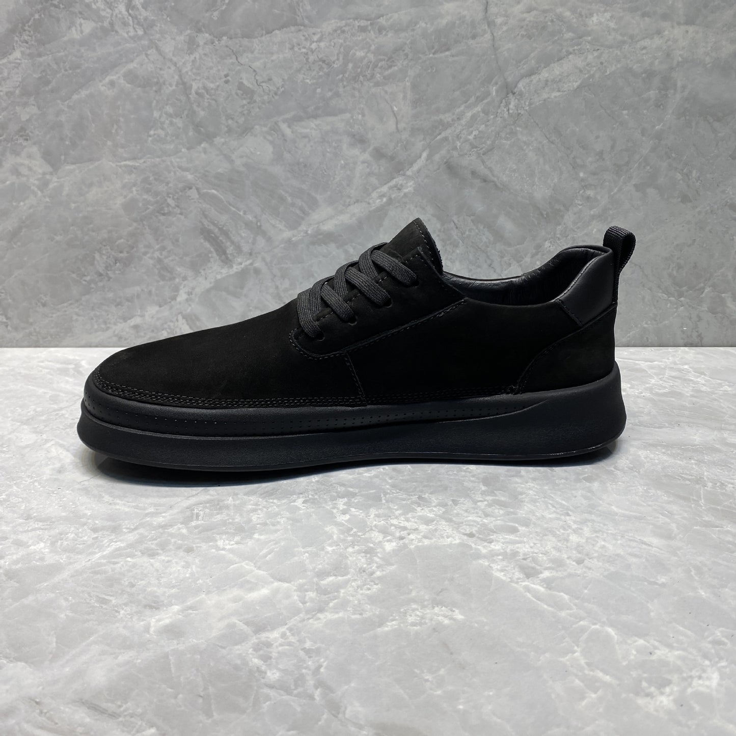 Men's Black Autumn Youth Less Thick Bottom Men's Shoes
