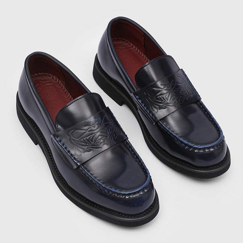 Graceful Summer Couple Slip-on Lovers Blue Men's Business Leather Shoes