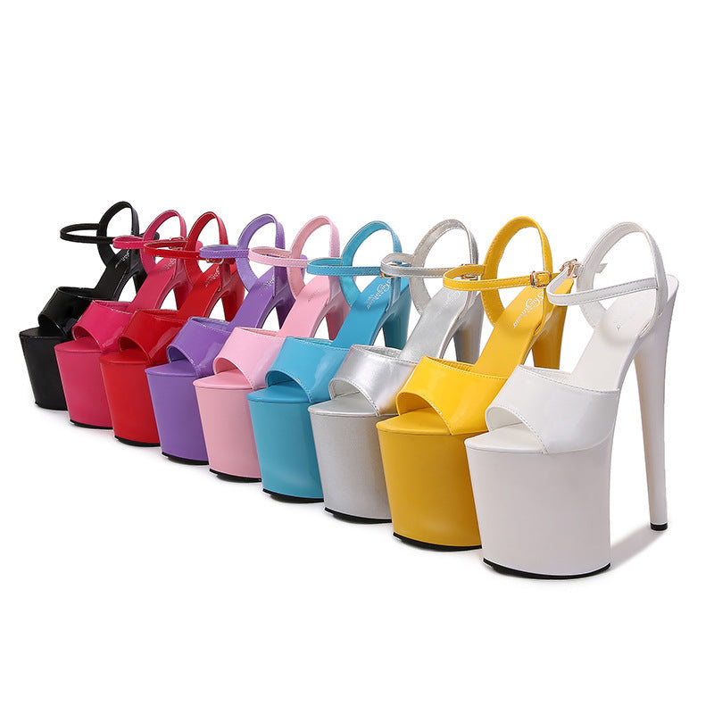 Women's Patent Special Stiletto Sexy Platform Super High Heeled Sandals