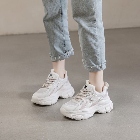 Women's Summer Platform Breathable Mesh Sports Single-layer Sneakers