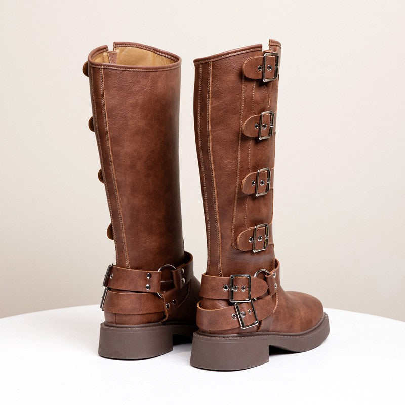 Women's Belt Buckle Martin British Style Retro Boots