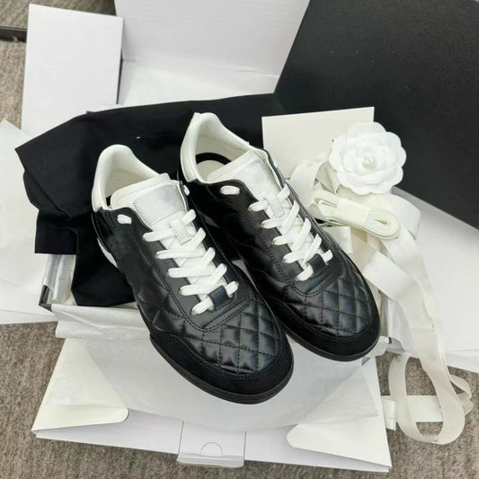 German Training Classic Diamond Plaid Color Matching Tennis Women's Casual Shoes