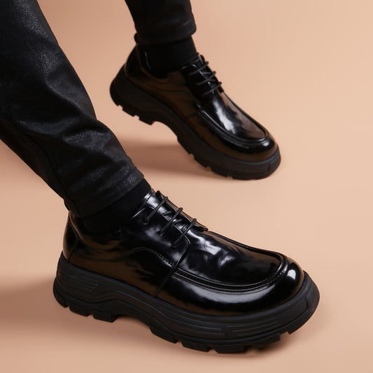 Men's Commuter Grip Pattern Formal British Fashion Men's Business Leather Shoes